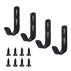 Coshar 4Pcs Stainless Steel J Hook Black 1-1/4 Inch PVC
