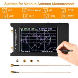 Dearsee NanoVNA-H4 50KHz-1.5GHz Antenna Network Analyzer 4.0 Inch LCD Vector Network Analyzer Antenna Analyzer Short Wave MF HF VHF UHF Antenna Analyzer Standing Wave Antenna Analyzer Measuring S