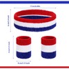 Haakong Striped Sweatbands Set Sports Headband Socks and Wristbands Sweatbands