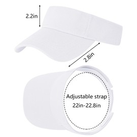 Rbenxia 1PC Adjustable Sport Visors Sun Visor Hats Cap Visors for Women and Men (CA/US, Alpha, One Size, White)