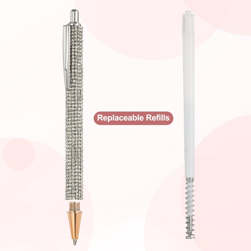 PATIKIL Rhinestone Metal Ballpoint Pen, 6 Pack Crystal Diamond Pens