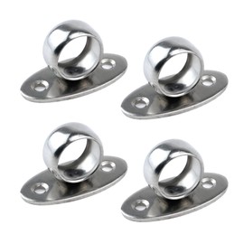 Antrader Stainless Steel Closet Rod Flange,0.75 Inch Dia. O-Shaped Curtain Rod Ceiling Mount-Bracket, Silver,4 Pack