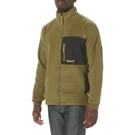 Timberland Men's Polartec Mix Media Full Zip Fleece, Dark Olive