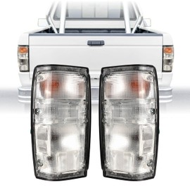 USR 84-88 RN60 PickUp Tail Light – Rear Tail Lamps (Left + Right) Pair - Compatible with 1984-1988 Toyota Pick Up Truck All Models / 84-89 4Runner SUV / 2WD / 4WD (CLEAR FROSTED LENS w/COLOR BULBS)