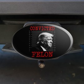 GRAPHICS & MORE Convicted Felon Trump Oval Tow Hitch Cover Trailer Plug Insert 2"