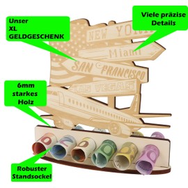 XL Wooden Money Gift, Gift Idea, Voucher Packaging, Funny Gift, Money Gift for Men and Women (USA)