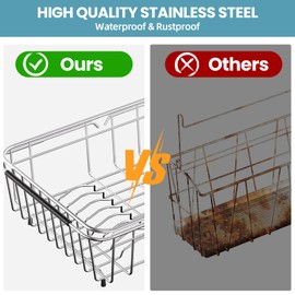 chilinii Stainless Steel in Sink Dish Drying Rack -Expandable Large Dish Rack Kitchen with Cutlery Holder and Diatomite Stone Over The Sink Rack Counter Rustproof
