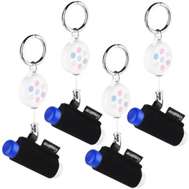 Homakover 4 Pack Retractable Lip Balm Holder Keychain with Clip, Lipstick Holder Keychain Elastic Chapstick for Convenience, Black, General