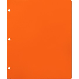 Lion 2-Pocket Plastic Folder for Binder, Mandarin Orange, Pack of 4 (91000-MO-4P)