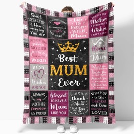 JOSOSO Birthday Gift for Mum Blanket 50”X60”, Gift for Mum on Her Birthday, New Mum Gifts, Birthday for Mum Mummy Stepmum Throw