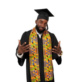 Dupsie's Kente African Print Stole/Sash -Made with Pride in Africa Perfect for Black History Celebrations, Events, and Cultural Showcases, Choir, Clergy, Church, Schools and more