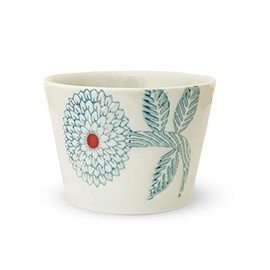 J-kitchens Tea Cup with Soba Boar, Hasamiyaki, Made in Japan, Dahlia, Light Blue
