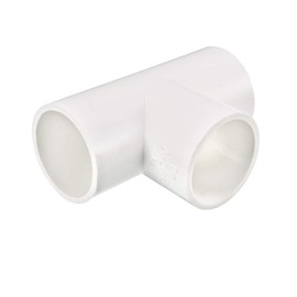 sourcing map 40mm Slip Tee PVC Pipe Fitting, T-Shaped Coupling Connector 2Pcs