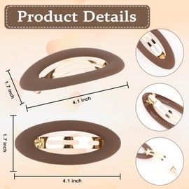 Amariver Hair Barrettes for Women 4packs Hair Clips French Barrette Clip Oval Hair Clips for Thick Thin Long Short HairBarrettes Stylish Accessories for Women Girls
