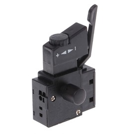 FA2-6/1BEK Electric Drill Trigger Switch, AC 250V 10A Speed Control Switch, Lock on Power Tool Speed Regulating Button Switch (Black)