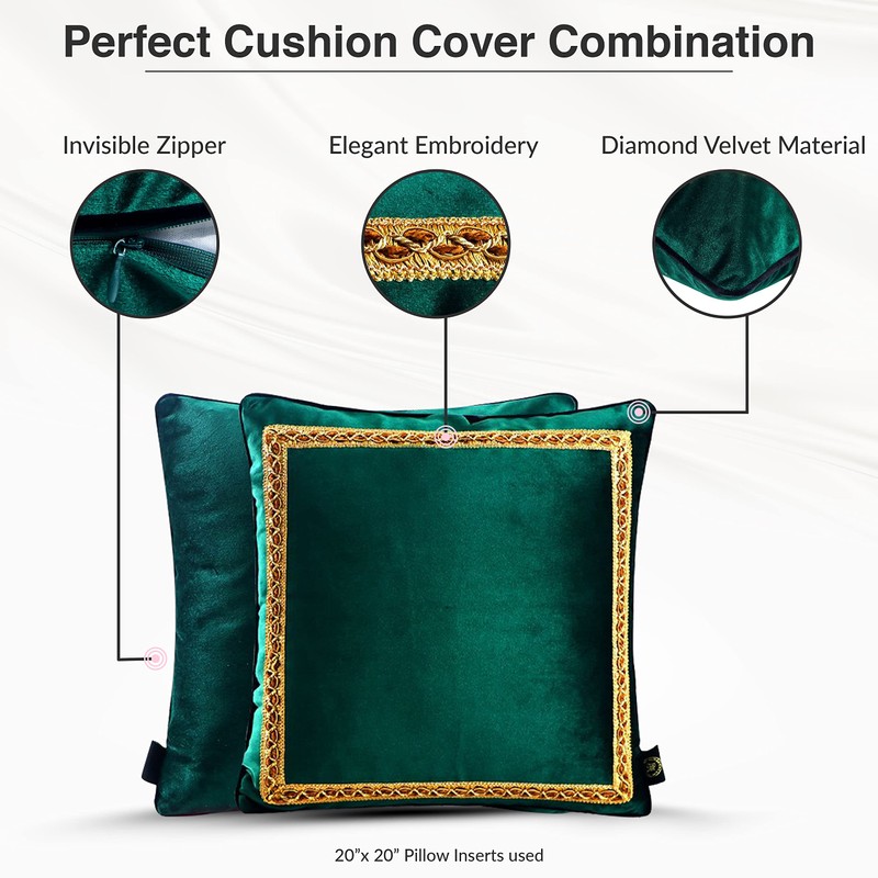 DezignicoHome Decorative Velvet Throw Pillow Covers for Sofa Couch Bed