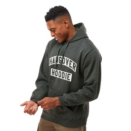 This is my Hangover Hoodie - Bonfire Hoodie, built in neoprene can cooler and bottle opener, 21st birthday survival kit gifts for him, Beer holder hoodie by Alterd Industries (Large, Hangover Hoodie)