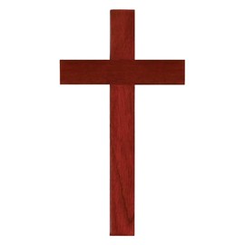 Mahogany Wood 10 Inch Christian Wall Cross Lord God Jesus