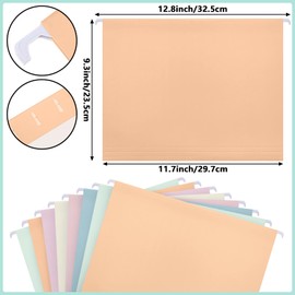 Dispowreath 24 Hanging File Folder with 1 Acrylic Hanging File Organizer Clear File Storage Organizer for Letter/a4 File Folder Desktop Acrylic File Box with Handles for Home Work Office(Colorful)