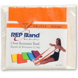 REP Band Magister Resistive Exercise Latex-Free 5 Foot PRE-Cut Lengths Orange (Level 2)
