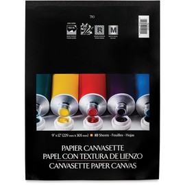 R270121 Canvasette Paper Canvas, 9" x 12"; Canvas-Like Rough Surface Texture; 10-Sheets per Pad; Pre-Primed Matte Finish; Can be Easily Stretched, Mounted, or Used Directly in The Pad