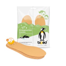 biped 2 Pairs of Children's Premium Leather Insoles with Real Natural Cork - Insoles Made of Vegetable Tanned Leather z2767 (34-35)