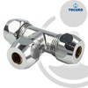 tecuro Crimp Fitting Tee for Diameter 10 mm Copper Pipe