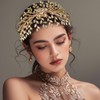 FUILUA Bridal Headband,Rhinestone Crystal Floral Wedding Headpiece Flower Leaf Hair
