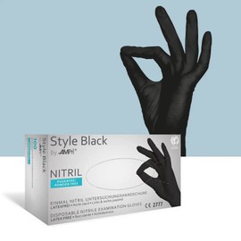 AMPri Med-Comfort Nitrile Gloves, Black, Pack of 100, Size XXL, Powder-Free, Style Black by Med-Comfort: Nitrile Disposable Gloves in Sizes XS, S, M, L, XL, XXL