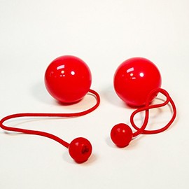 Play Pair of Contact GIGA Poi with 100mm Stage Ball -Red