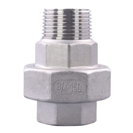 DERPIPE Cast Pipe Fittings Union - 3/4" NPT Female x 3/4" NPT Male Stainless Steel 304 Fitting,Class 150