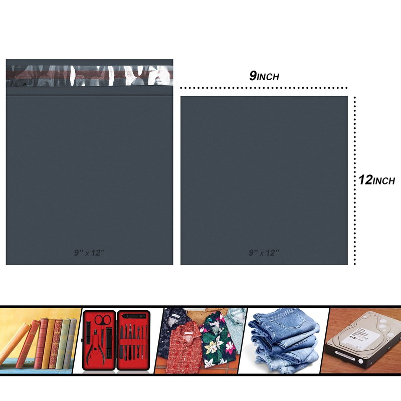 50 Mixed Size Grey Mailing Bags, Self Seal Strong Waterproof