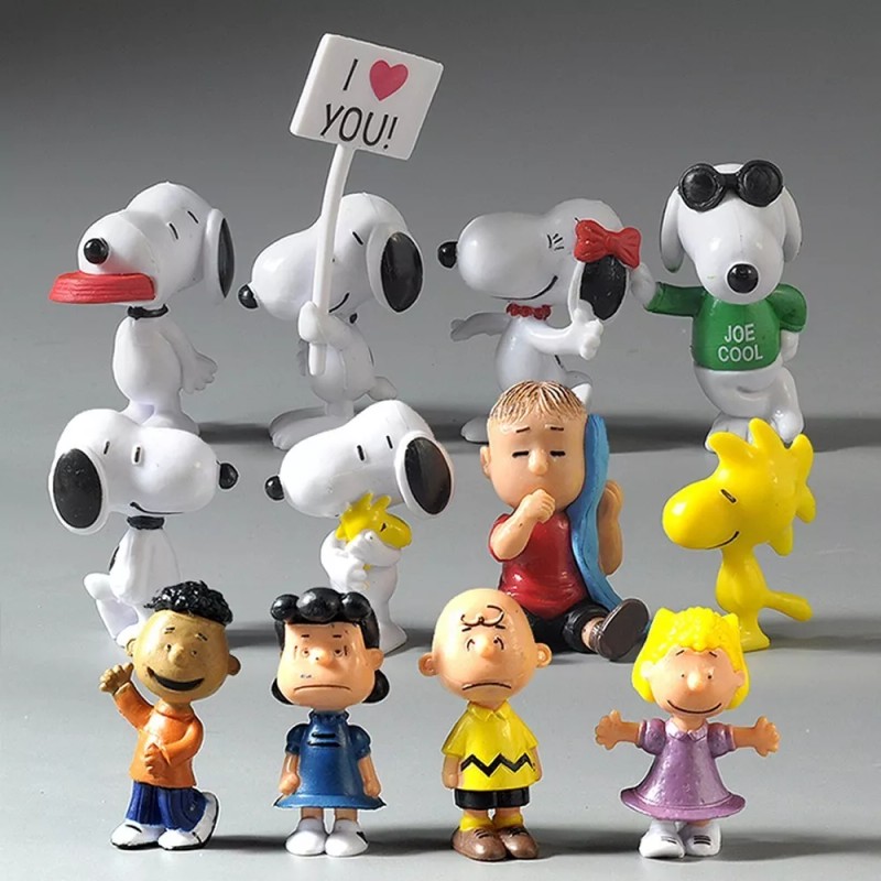 Snoopy Y Su Pandilla Set De 12 Figuras Peanuts Charlie