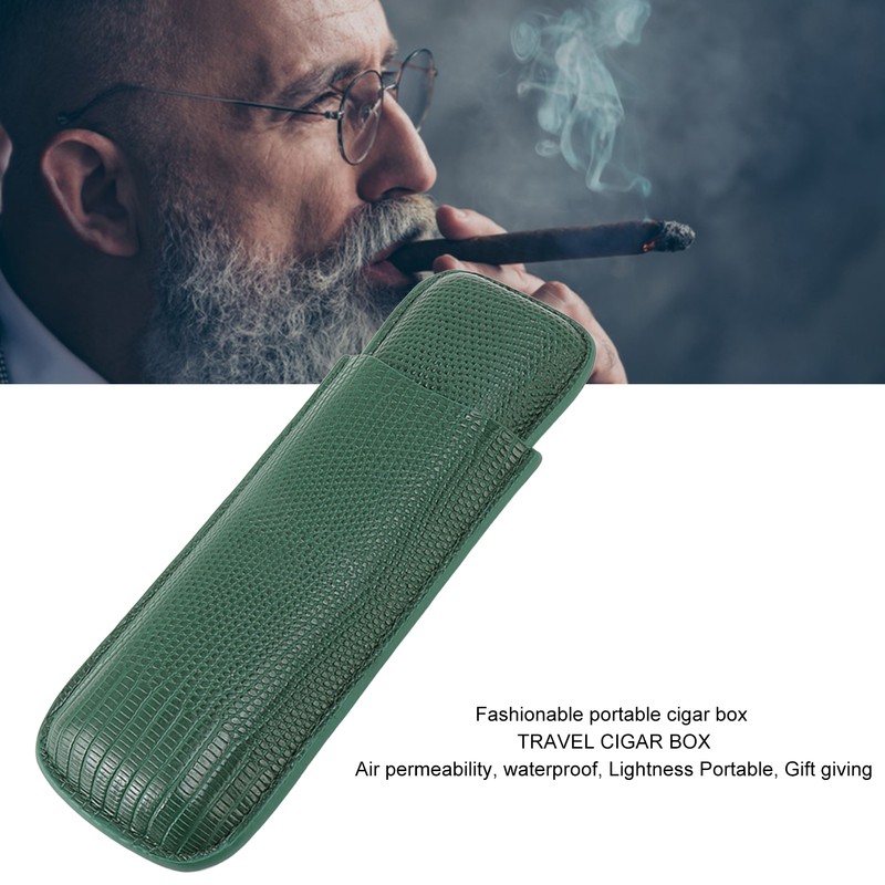 Cigar Case Fashion Elegant Portable Sturdy Crocodilian Skin Texture Faux