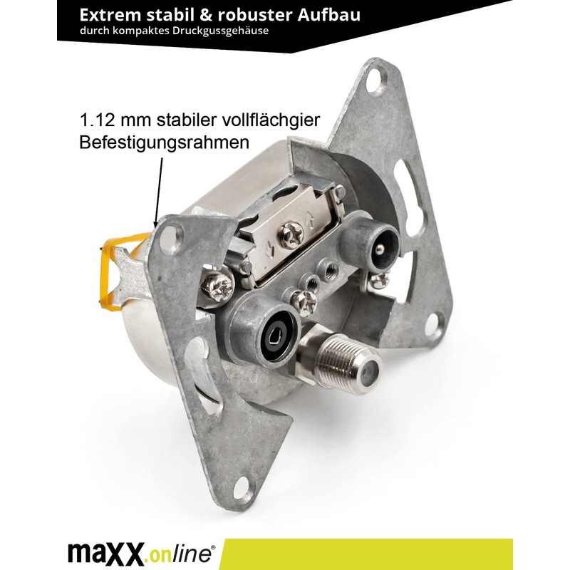 maxx.onLine 2 x 3-hole satellite socket 0.5-2400 MHz, unicable compatible,