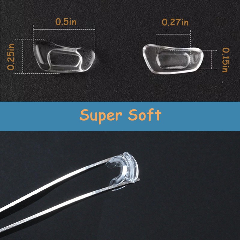 TORWOL Glasses Nose Pad 5 Pairs,Anti-Slip Silicone Push-in Replacement Glasses