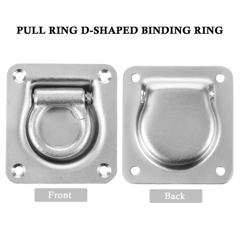JECOMPRIS Easy Install Lashing d Ring Anchor Zinc Plated D-ring