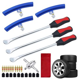 Cartlant 33 x Tyre Lever Set, Tyre Mounting Iron Mounting Lever Tool with 3 x Tyre Changer Levers, 3 x Wheel Rim Protectors, Tyre Spoons Lever Tyre Change Set Tyre for Motorcycle Bicycle MTB