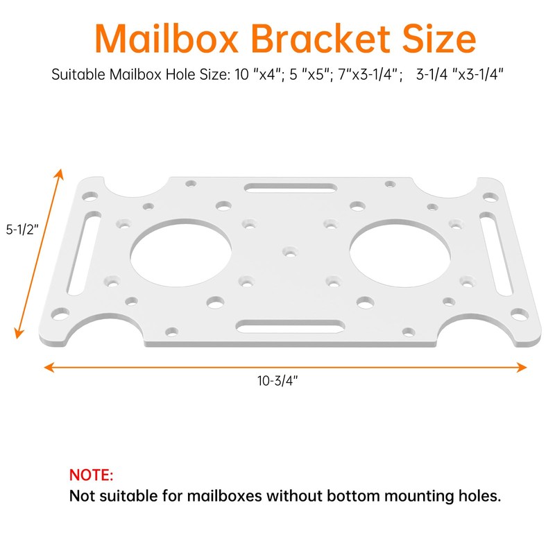 Mailbox Mounting Board, Post Mount Adapter Plate for Metal Post,