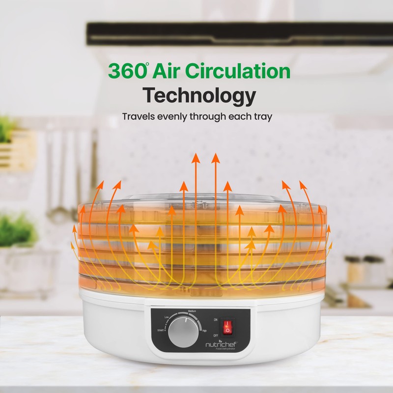 NutriChef Food Dehydrator Machine | Dehydrate Beef Jerky, Meats, Mushrooms,