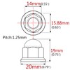 Ruifu 5pcs Titanium Nuts M6 M8 M10 Dome Head Flange