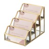 Hipiwe 4 Slots Glass Business Card Holder for Desktop, Gold