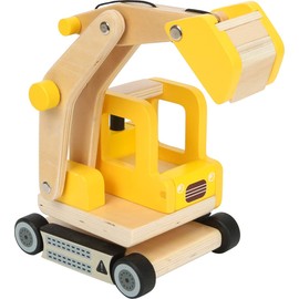 Small Foot Schaufelbagger aus Holz, Spielauto mit beweglichem Baggerarm, 360 Grad drehbar, für Kinder ab 3 Jahren, 12010