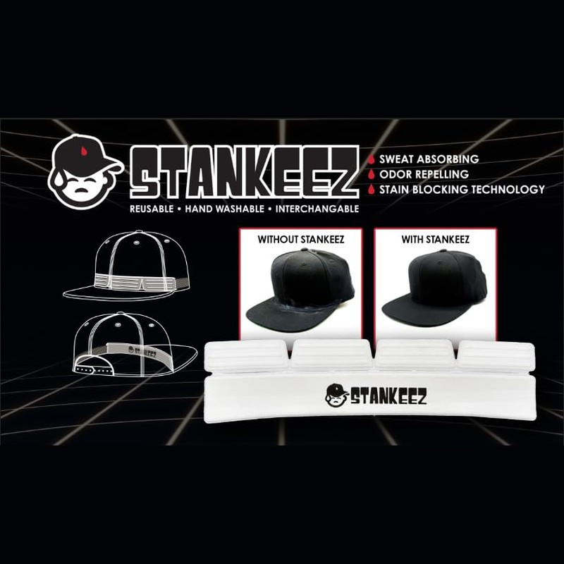 Stankeez Reusable Hat Liner 3-Pack – Sweat-Blocking, Odor-Fighting Inserts for