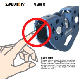 Speed Pulley, Climbing Pulleys for Backyard Zipline, Hauling, Rigging - New and Improved -Fusion Climb Tesa Speed Aluminum Zip Line Blue