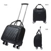 feilario 16in Leather Softside Underseat Carry on Suitcases Expandable Spinner