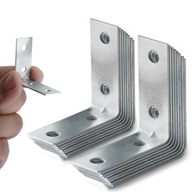 ZAVIA 16 Pcs L Brackets for Wood (38mm x 38mm) with Screws | Galvanised Steel Brackets for Fixing and Repairing Furniture, Shelves, Windows & Cabinets