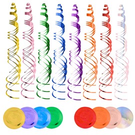 Pack of 48 Spiral Garland Decoration, Party Decoration, Swirl Spiral Ceiling Decoration, Reusable Birthday Decoration, Streamers Suitable for Christmas, New Year, Wedding, Baby Shower, Birthday