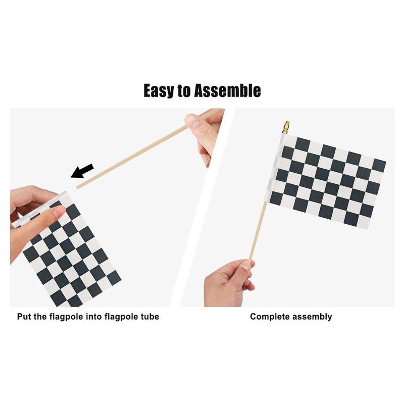 HSQCEZ 12Pcs Small Checkered Black and White Racing Flags on