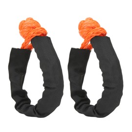 9mm Soft Shackle Recovery Rope 2PCS Orange Portable Lightweight 14 Tons Pull Force for Boating Camping Climbing